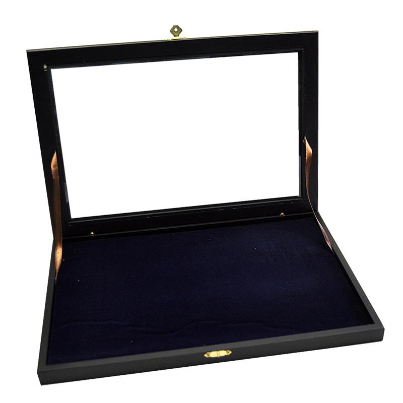 Meyer & Söhne Holz VITRINE für 100 Pins Ánstecknadeln schwarz NEU 10433