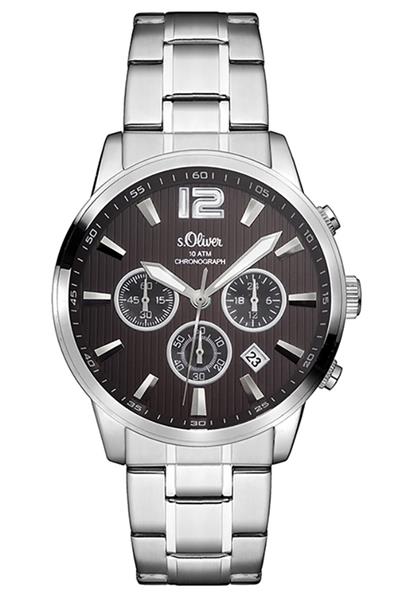 s.Oliver Herrenuhr SO-3173-MC Metall silber Datum UVP:149,95€ 10959