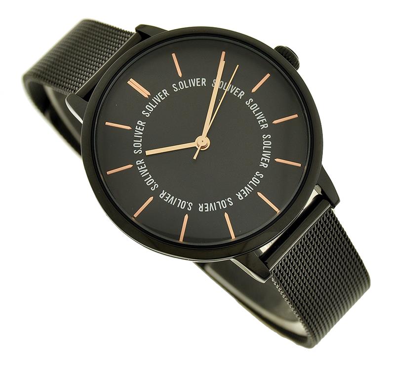 s.Oliver Damenuhr SO-3697-MQ Metall schwarz Analog UVP:89,95€ 11214