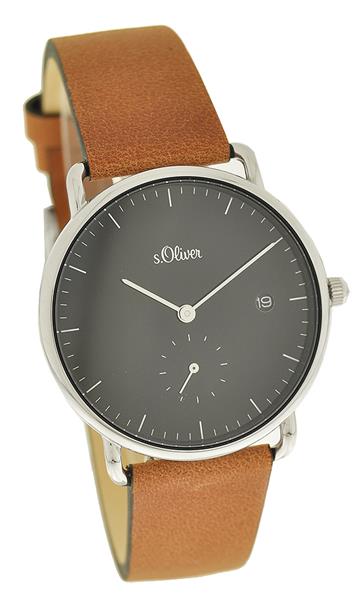 s.Oliver Damenuhr SO-3716-LQ Leder braun Datum UVP:129,95€ NEU 11415