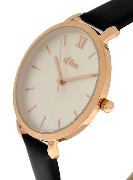 Orig. s.Oliver Damenuhr SO-3874-LQ Leder schwarz UVP:99,95€ NEU 11622
