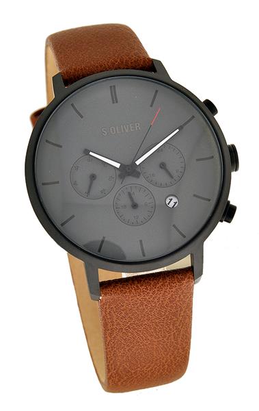 s.Oliver Herrenuhr SO-3869-LM Leder braun UVP:119,95€ NEU 11682