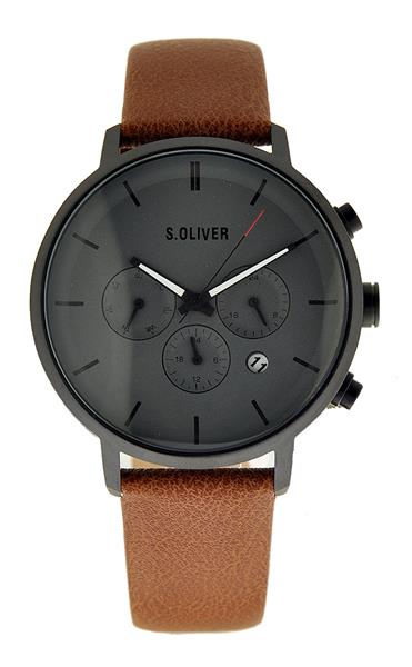 s.Oliver Herrenuhr SO-3869-LM Leder braun UVP:119,95€ NEU 11682