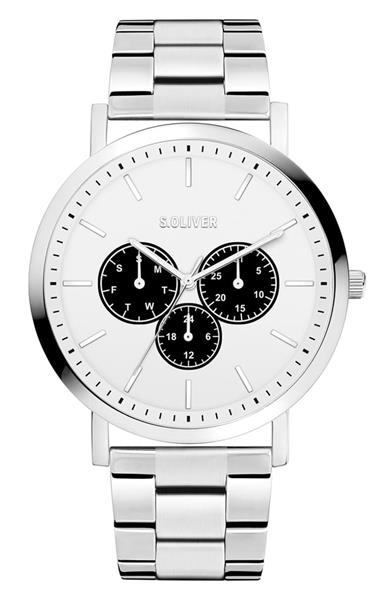 s.Oliver Herrenuhr SO-4156-MM edler Stahl Datum Analog UVP:119,95€ NEU 12282