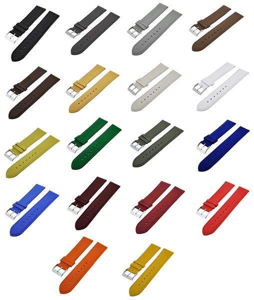 Uhrenarmband Kalbsleder flach mit Naht verschiedene Farben und Stegbreiten NEU