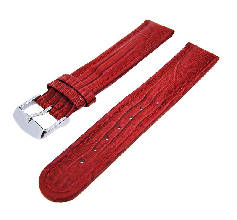 Uhrenarmband Kalbsleder in Teju-Prägung verschiedene Farben und Stegbreiten NEU