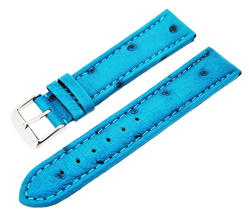 Uhrenarmband Straußenleder stark gepolstert Stegbreiten 18mm-22mm Farbe wählbar