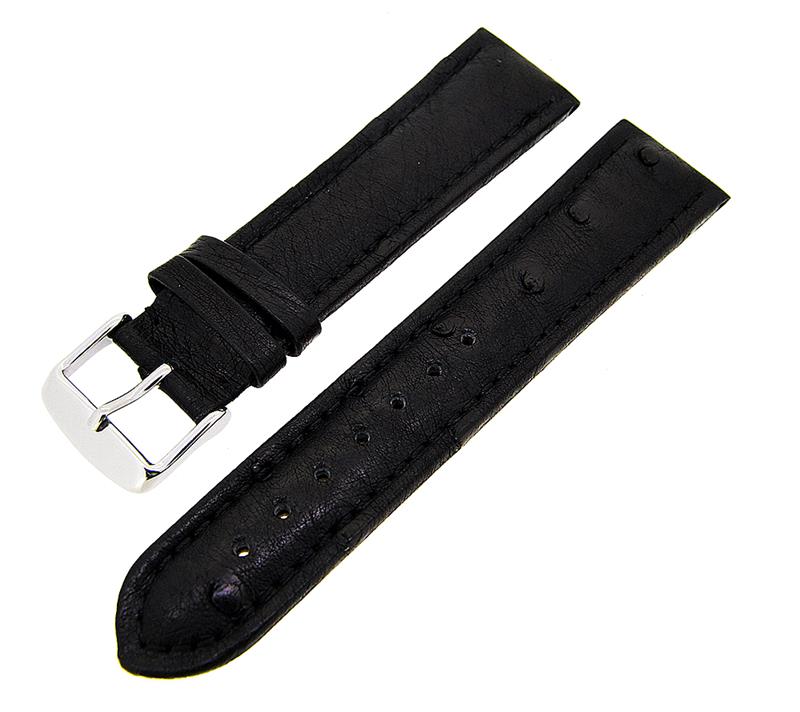 Uhrenarmband Straußenleder stark gepolstert Stegbreiten 18mm-22mm Farbe wählbar
