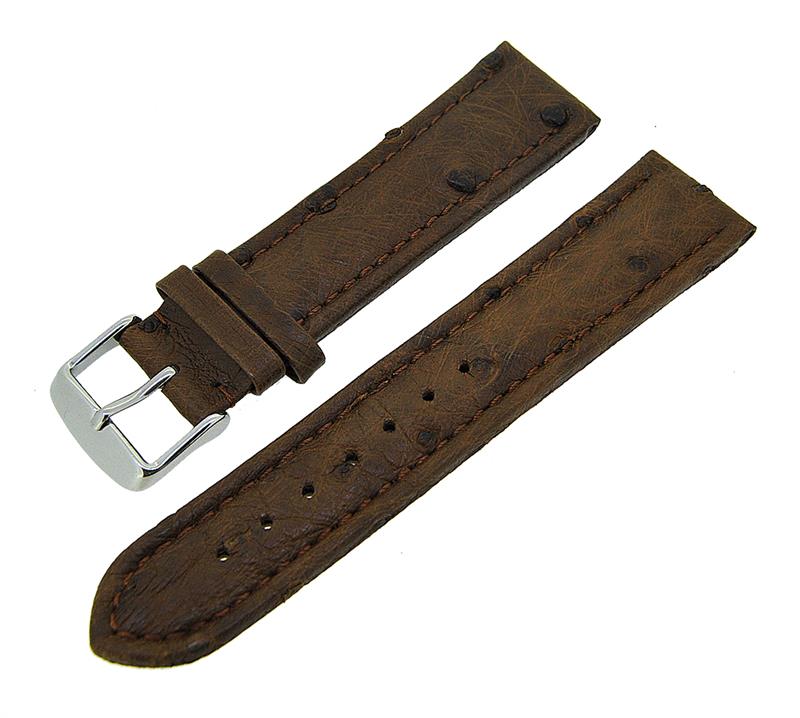 Uhrenarmband Straußenleder stark gepolstert Stegbreiten 18mm-22mm Farbe wählbar