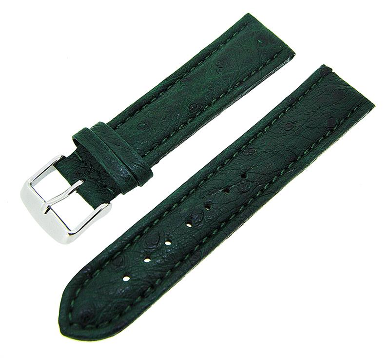 Uhrenarmband Straußenleder stark gepolstert Stegbreiten 18mm-22mm Farbe wählbar
