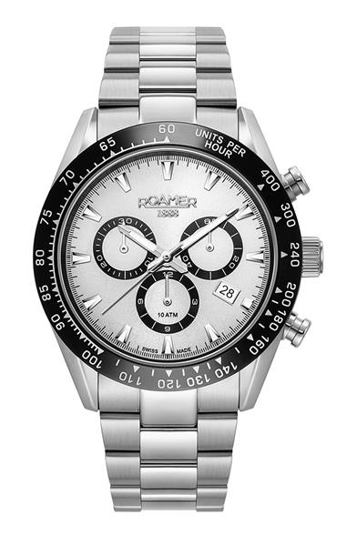 ROAMER Herrenuhr 850837 41 15 20 edler Stahl DATUM Chrono UVP:569,-€ NEU 14221