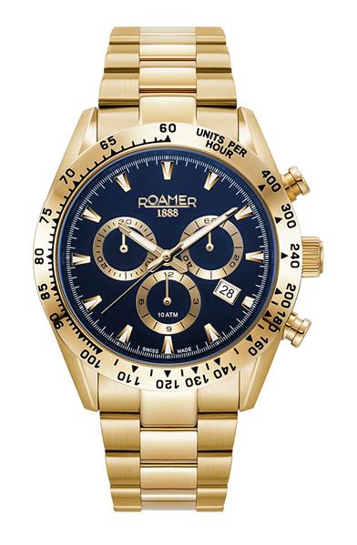 ROAMER Herrenuhr 850837 48 45 20 edler Stahl DATUM Chrono UVP:599,-€ NEU 14224