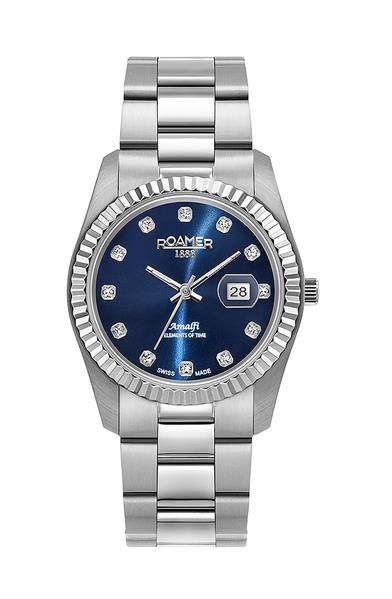 ROAMER Damenuhr 852844 41 49 20 edler Stahl silber Datum UVP:349,-€ NEU 14229