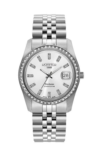 ROAMER Damenuhr 853858 41 19 20 edler Stahl silber Datum UVP:349,-€ NEU 14230