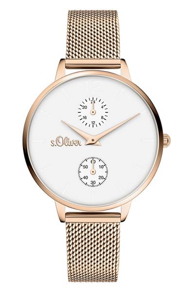 Orig. s.Oliver Damenuhr SO-4349-MM edler Stahl roségold Analog UVP:99,95€ 14279