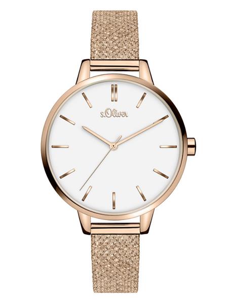 Orig. s.Oliver Damenuhr SO-3973-MQ edler Stahl roségold Analog UVP:99,95€ 14291