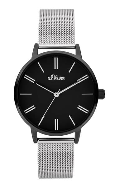 Orig. s.Oliver Damenuhr SO-3897-MQ edler Stahl silber Milanaise UVP:79,95€ 14316