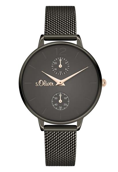 Orig. s.Oliver Damenuhr SO-4351-MM edler Stahl schwarz Analog UVP:99,95€ 14332