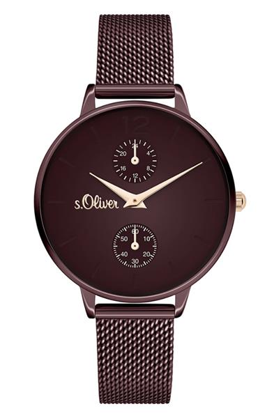 Orig. s.Oliver Damenuhr SO-4352-MM edler Stahl braun Analog UVP:99,95€ 14333