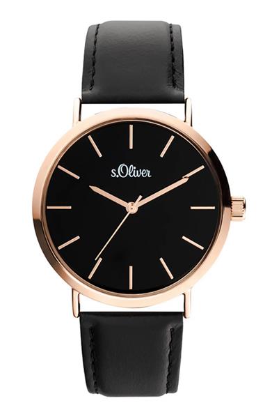 Orig. s.Oliver Damenuhr SO-3882-LQ Leder schwarz Analog UVP:99,95€ NEU 14351
