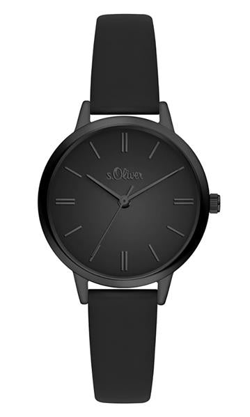 Orig. s.Oliver Damenuhr SO-3809-LQ Leder schwarz Analog UVP:99,95€ NEU 14387