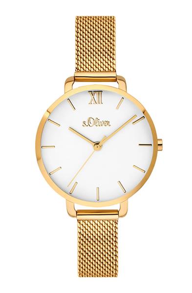 Orig. s.Oliver Damenuhr SO-3663-MQ edler Stahl gold Analog UVP:119,95€ 14479