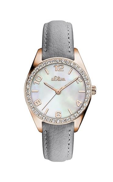 Orig. s.Oliver Damenuhr SO-3268-LQ Leder grau Analog Quarzuhr UVP:99,95€ 14484