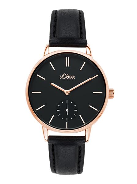 Orig. s.Oliver Damenuhr SO-3586-LQ Leder schwarz Analog Quarz UVP:89,95€ 14492