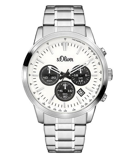Orig. s.Oliver Herrenuhr SO-3334-MC edler Stahl silber CHRONO UVP:149,95€ 14500