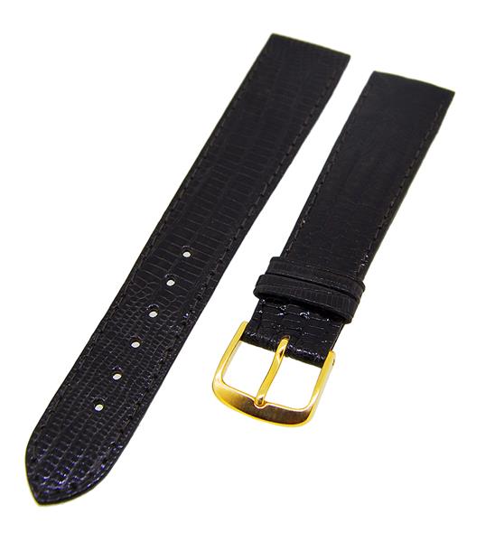 Uhrenarmband Lederband Dunkelbraun 19mm Dornschließe Gold Ersatzband NEU 14527