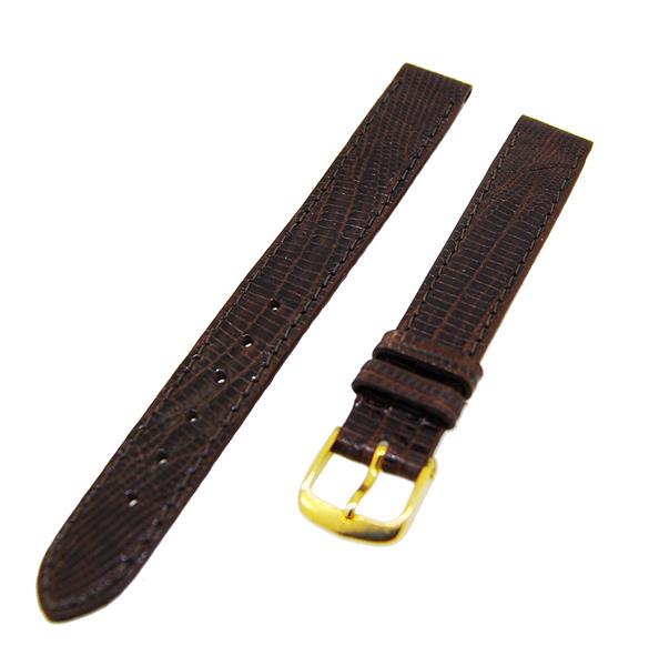 Uhrenarmband Lederband Braun 12mm Dornschließe Gold Ersatzband NEU 14529