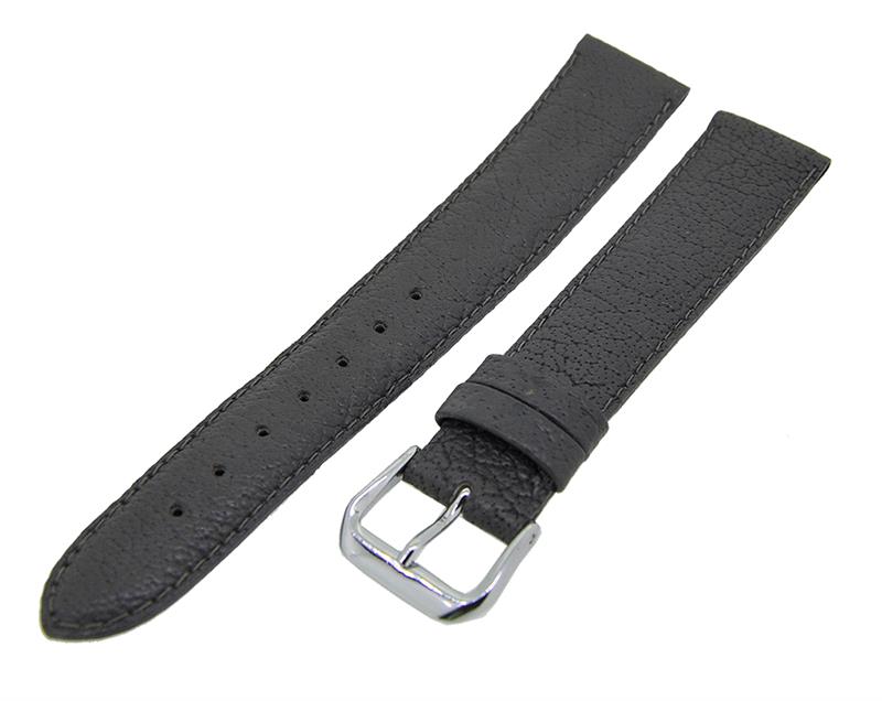 Uhrenarmband Lederband Grau 18mm Dornschließe Silber Ersatzband NEU 14560