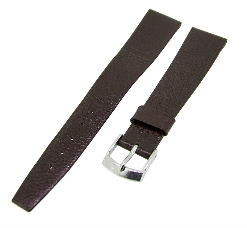 Uhrenarmband Leder Bordeaux 18mm ohne Naht Dornschließe Silber Ersatzband 14721