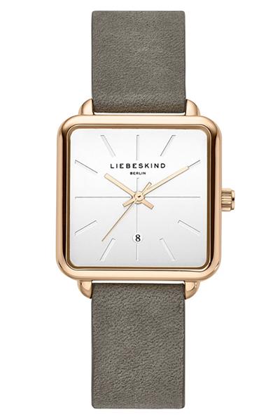Liebeskind Berlin Damenuhr LT-0151-LQ Leder grau Datum Analog NEU 14744