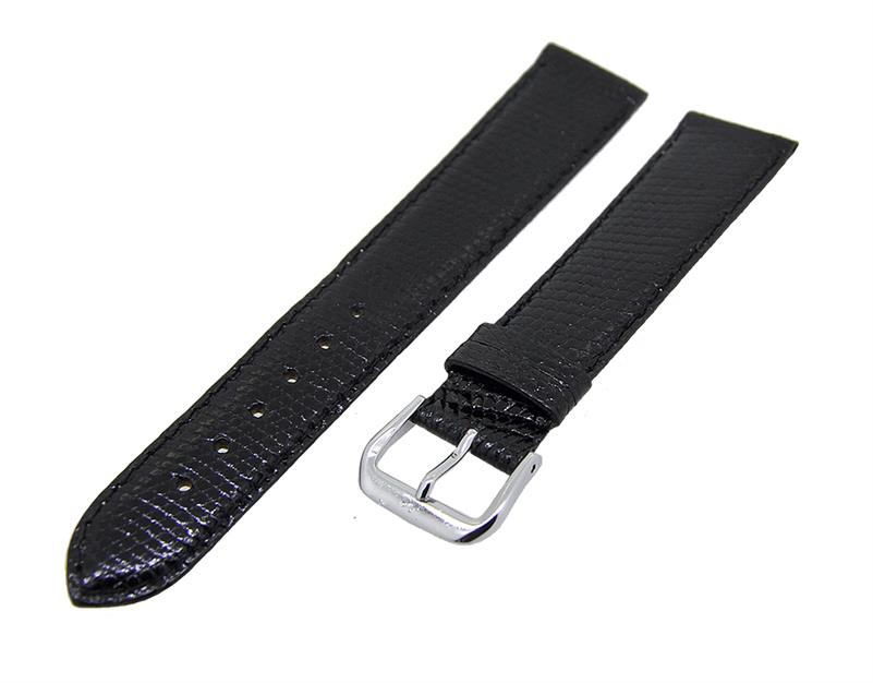 Uhrenarmband Leder Dunkelblau 18mm Ton in Ton Dornschließe Silber Ersatzband 14791