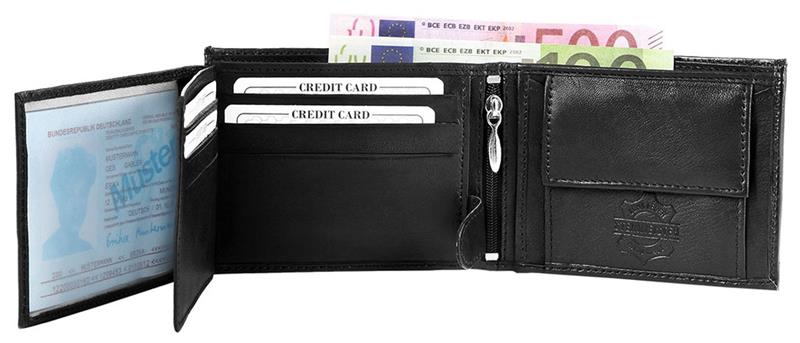 Steinmeister Geldbörse 3000423-001 ECHTLEDER Lamm Schwarz Querformat NEU 14928