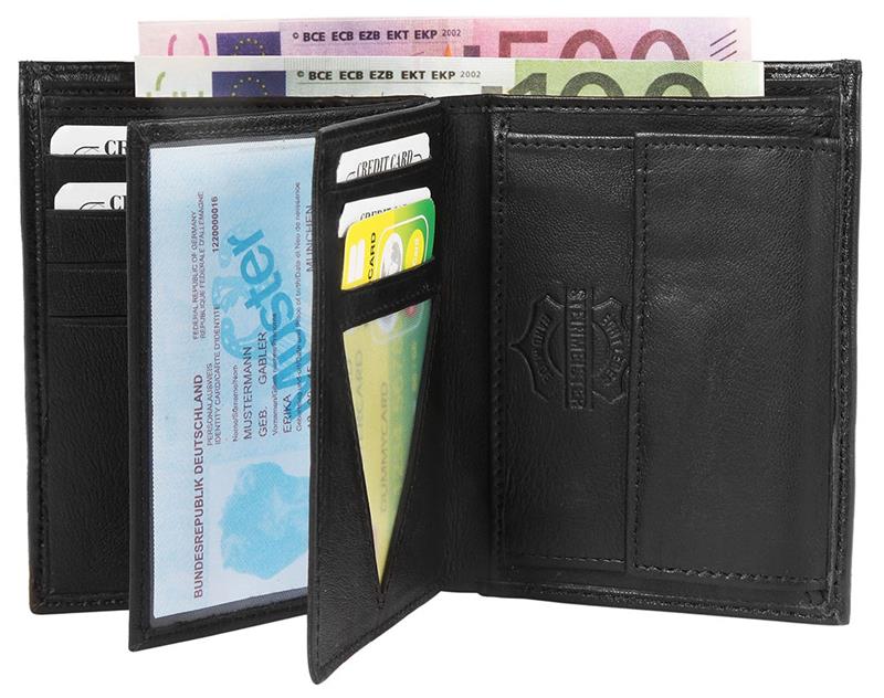 Steinmeister Geldbörse 3000428-001 ECHTLEDER Lamm Schwarz Hochformat NEU 14929
