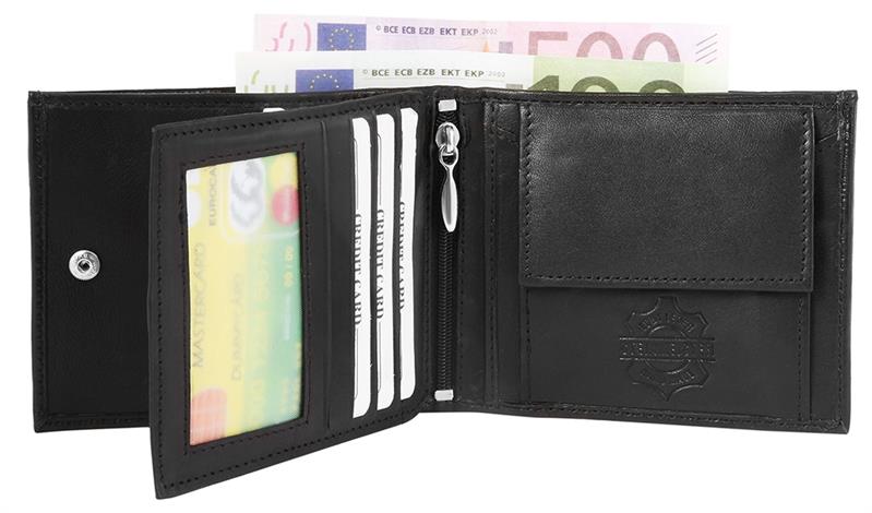 Steinmeister Geldbörse 3000429-001 ECHTLEDER Lamm Schwarz Querformat NEU 14931