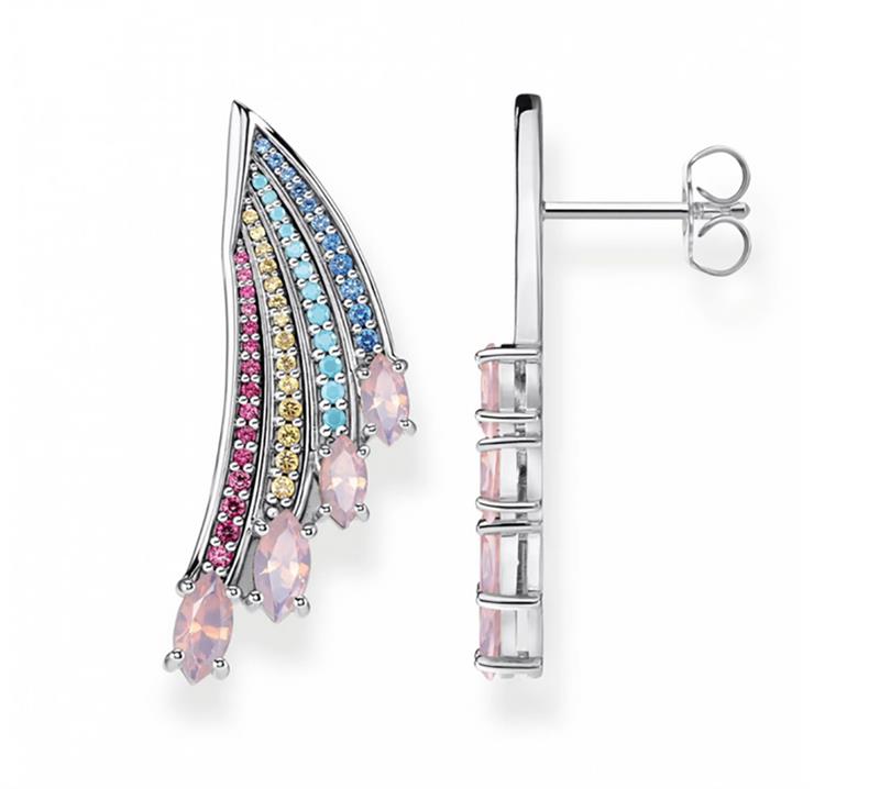 Thomas Sabo Orhringe H2102-348-7 Bunter Kolibri Flügel silber UVP:259,-€ 15021
