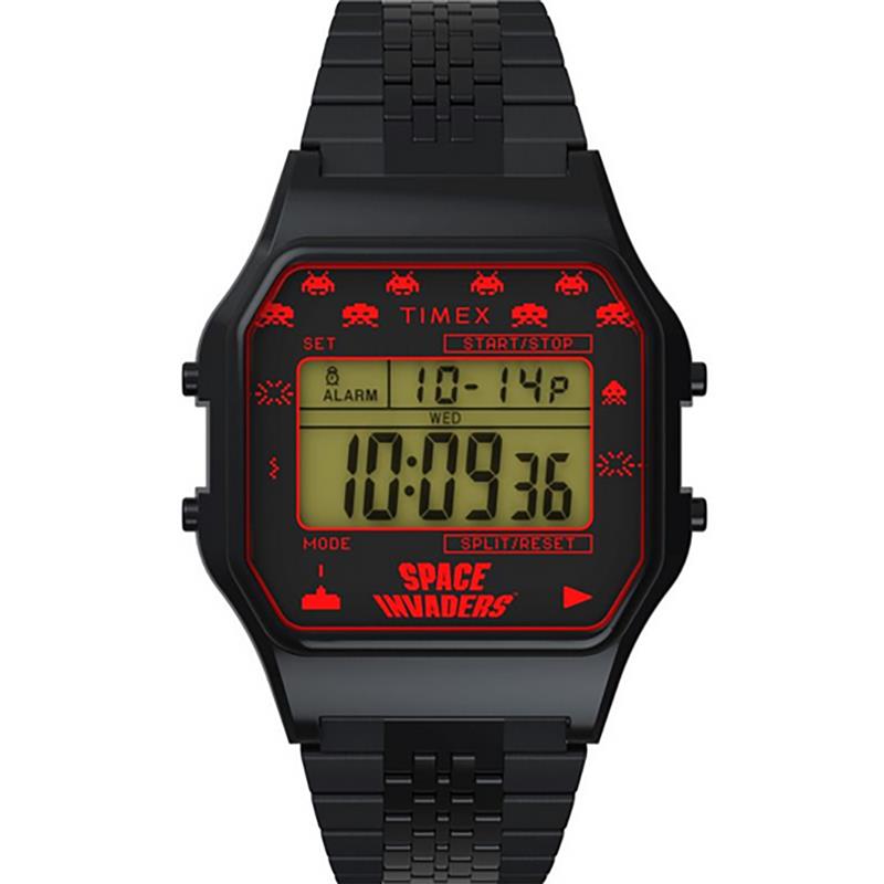 Timex Uhr Unisex TW2V30200 edler Stahl schwarz Datum Alarm Stopp UVP: 95,-€ 15046
