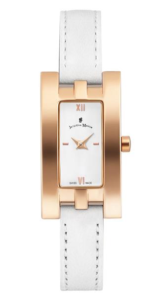 Damenuhr Jacques du Manoir JDWDT.1-TN-WH Lederarmband weiß UVP: 119,95€ 15297