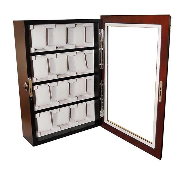 Meyer & Söhne Wandvitrine Uhren für 12 Uhren braun Holz 15313 No.3 NEU