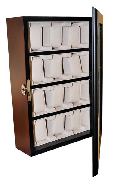 Meyer & Söhne Wandvitrine Uhren für 12 Uhren braun Holz 15313 No.3 NEU