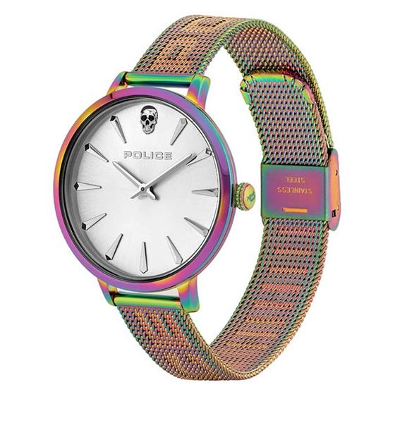 Orig. Police Damenuhr PL16035MSRW/04MM edler Stahl Regenbogenfarbe UVP:179,-€ 15322