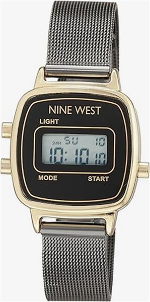 Nine West Damenuhr DIGITAL Metall ALARM Licht DATUM Stopp UVP:49,-€ NEU 15406