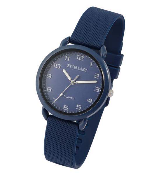 Excellanc Uhr UNISEX 1500007-004 Silikon Dunkelblau Analog UVP: 49,95€ NEU 15430