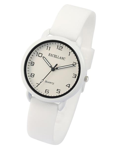 Excellanc Uhr UNISEX 1500007-006 Silikon Weiß Analog Quarz UVP: 49,95€ NEU 15435
