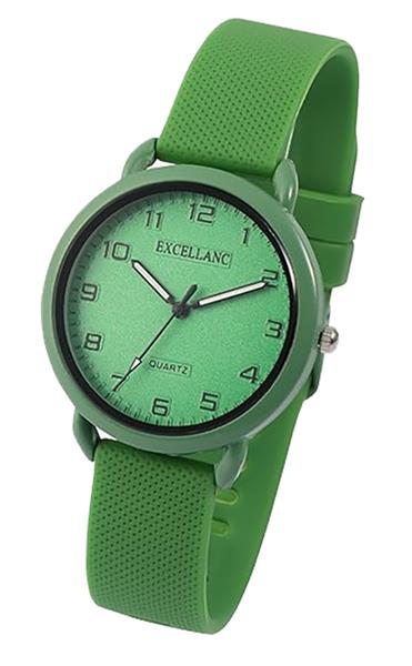 Excellanc Uhr UNISEX 1500007-002 Silikon Grün Analog Quarz UVP: 49,95€ NEU 15436