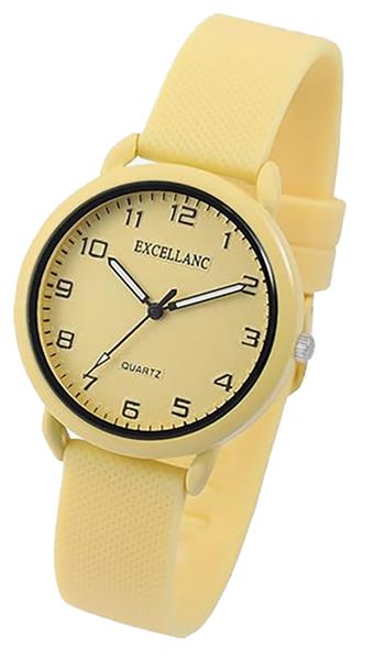 Excellanc Uhr UNISEX 1500007-007 Silikon gelb Analog Quarz UVP: 49,95€ NEU 15437
