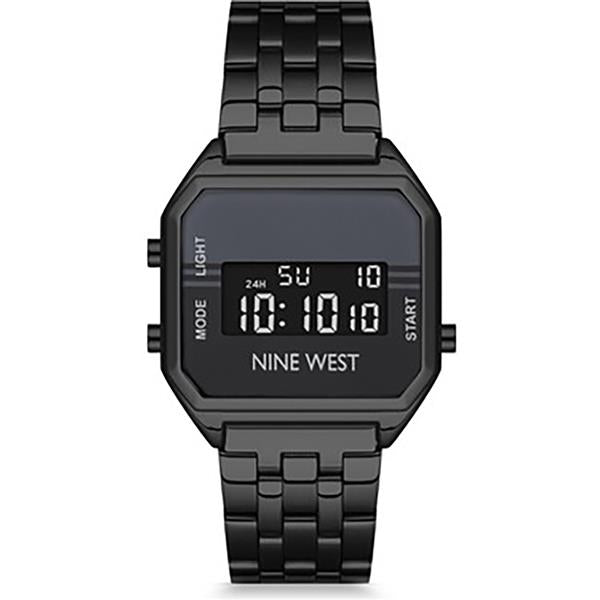 Nine West Damenuhr NW/2659BKBK DIGITAL Metall schwarz ALARM Licht UVP:49,-€ 15415